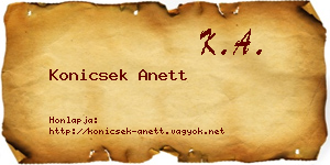 Konicsek Anett névjegykártya