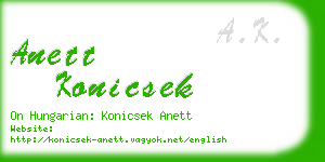anett konicsek business card